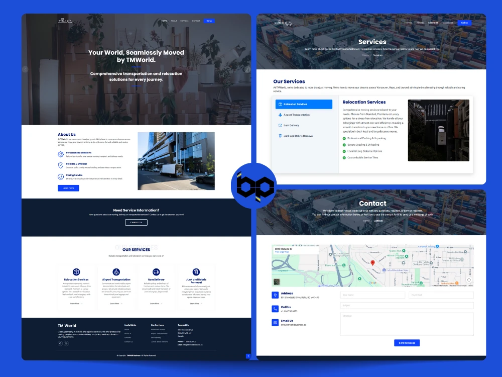 Client website screenshot